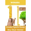 Özel Üretim Çocuk İçin Zürafa Figürlü Çift Taraflı Yapışkanlı Silinebilir Duvar Boy Ölçer Sticker