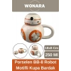 Özel Tasarım Sevgili Arkadaş Şık ve Dekoratif Hediyelik Porselen BB-8 Robot Motifli Kupa Bardak