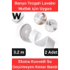 Premium Su Geçirmez Önleyici Yalıtım Küf Banyo Mutfak Lavabo Beyaz Kenar Şerit Bant 3.2m 2 adet