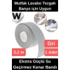 Premium Su Geçirmez Sızdırmaz Yalıtım Küf Banyo Mutfak Lavabo Gri Kenar Şerit Bant 3.2m 1 adet