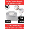 Premium Su Geçirmez Önleyici Yalıtım Küf Banyo Mutfak Lavabo Gri Kenar Şerit Bant 3.2m 2 adet