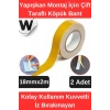 Premium İz Bırakmayan Su Sızdırmaz Yapışkan Montaj İçin Çift Taraflı Köpük Bant 2 mt 2 adet