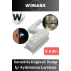 Özel Üretim Sensörlü Düğmeli Led Işıklı Tak Çıkar Dolap İçi Otomatik Aydınlatma Lambası 8 Adet
