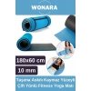 Pratik Taşıma Askılı Kaymaz Yüzeyli Çift Yönlü Fitness Yoga Matı Kamp Çadır Spor Minderi 180x60 Cm