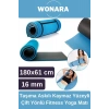 Pratik Taşıma Askılı Kaymaz Yüzeyli Çift Yönlü Fitness Yoga Matı Kamp Çadır Spor Minderi 180x61 Cm