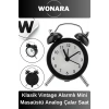 Premium Klasik Tasarım Vintage Yüksek Sesli Alarmlı Dekoratif Mini Masaüstü Analog Çalar Saat