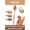 #BanyoFırça Ahşap Sap Peeling %100 Doğal Selülit Önleyici Yumuşak Vücut Masaj At Kılı Banyo Fırçası
