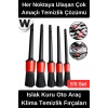 #ArabaFırçası Detay Fırçası Seti Islak Kuru Oto Araç Klima Temizlik Fırçaları Farklı Boy Çok Amaçlı Otomobil Motosiklet Jant Motor Havalandırma Izgara Koltuk Arası Temizleme Aparatı 5 Parça