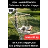 #Hamak Tek Kişilik Hamak Ahşap Çıtalı Dayanıklı Eko İp Örgü Sistemli Bahçe Balkon Kamp Piknik Taşınabilir Konforlu Dinlenme Salıncağı Kolay Kurulumlu Outdoor Hamak 80Kg