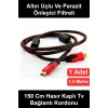 #HDMI 1.5 Metre HDMI Kablo Örgülü İpli Altın Uçlu Sinyal Filtreli Görüntü Ses Aktarımı Televizyon Monitör Bilgisayar Oyun Konsolu Medya Oynatıcı Uyumlu Kırmızı Siyah Esnek Dayanıklı Parazit Önleyici