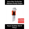 #AlyanSeti Alyan Anahtar Takımı 9 Parça Krom Kaplama Uzun Düz Tip Allen Altıgen İmbus Çelik Turuncu Stantlı Bisiklet Mobilya Montaj Tamir Atölye Hırdavat El Aleti 1.5-10 mm Ölçülü Profesyonel Set