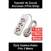 #UzatmaKablosu Üçlü Uzatma Kablo Priz 3 Metre Beyaz Topraklı Seyyar Grup Çocuk Korumalı Güvenli Bakır İletken PVC Kaplı Esnek Kompakt Ev Ofis Çalışma Masası Elektrik Çoğaltıcı Dayanıklı Gövde
