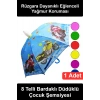 #ÇocukŞemsiyesi Çocuk Şemsiyesi Bardaklı Düdüklü 8 Telli Rüzgara Dayanıklı Okul İçin Kız Erkek Yağmur Şemsiye Karışık Renkli Desenli Ergonomik Saplı Hafif Su İtici Kumaş Çelik İskelet Günlük Kullanım