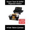 #TakımÇantası 14lük 33 cm Takım Çantası Seyyar İç Tepsili Organizerli Hırdavat Kutusu Sert Plastik Gövde Kilitli Taşıma Saplı El Aletleri Vida Çivi Saklama Düzenleyici Ev Atölye Tamir Avadanlık
