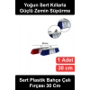 #ÇalıFırçası Bahçe Çalı Fırçası Sert Plastik Renkli Kıllı 30 cm Dış Mekan Teras Balkon Sokak Garaj Zemin Temizlik Süpürgesi Başlığı Dişli Sap Soketli Yoğun Dizilimli Yaprak Toz Kir Süpürme Aparatı