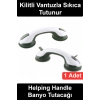 #BanyoTutacağı Helping Handle Kilitli Vantuzlu Banyo Tutacağı Duş Kabini Tuvalet Düşme Kayma Önleyici Delmeden Vidasız Yapışan Yatay Dikey Pürüzsüz Yüzey Montajlı Pratik Hediye Güvenlik Destek Kolu