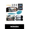 Oto Dış Ayna Yağmur Kaydırıcı Film 2li Set Hidrofobik Su İtici Buğu Önleyici Araç Yan Dikiz Yapışkanlı Koruyucu Şeffaf Sticker Güvenli Sürüş Net Görüş Araba Aksesuarı Kolay Uygulama 13,5x10 cm