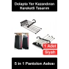 #PantolonAskısı 5 in 1 Krom Hareketli Pantolon Askısı Dolap İçi Düzenleyici Çok Katlı Yer Tasarruflu Gardırop Organizer Kemer Eşarp Fular Asma Aparatı Askılık Dikey Kullanım Pratik Seyahat Siyah