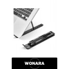 Ayarlanabilir Laptop Standı 7 Kademeli Katlanabilir Portatif Ergonomik Dizüstü Bilgisayar Notebook Tablet Tutucu Yükseltici Kaymaz Silikonlu Masaüstü Hafif Plastik Ev Ofis Çalışma Siyah