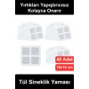 #SineklikYaması Tül Sineklik Yaması 40 Adet Kendinden Yapışkanlı Tamir Kiti Pencere Kapı Balkon Karavan Delik Yırtık Onarım Seti Kesilebilir Esnek File Sinek Böcek Önleyici Pratik Çözüm Ev Ofis Uyumlu