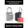 #AsmaKilit Şifreli Asma Kilit 32 mm 3 Haneli Kombinasyonlu Paslanmaz Çelik Çinko Alaşımlı Dolap Depo Çanta Kapı Bisiklet İçin Dayanıklı Uzun Ömürlü Ergonomik Kolay Ayarlanabilir Sağlam Koruma