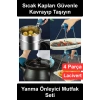 #MutfakSeti 4 Parça Yanma Önleyici Mutfak Seti Tencere Tabak Tutucu Silikon Fırın Eldiveni Isıya Dayanıklı Paslanmaz Çelik Kase Tava Maşası Kaymaz Tutacak Çeyizlik Aşçı Ekipmanı Hediyelik Gereç