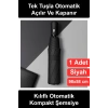 #Şemsiye Siyah Kılıflı Otomatik Kompakt 8 Telli Rüzgara Dayanıklı Su Geçirmez Katlanır Mini Çanta Boy Seyahat Araç İçi Yağmurluk Tek Tuşla Açılır Kapanır Kadın Erkek Unisex Günlük Kullanım Hediyelik