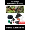#DamlaSulama 10 Noktalı Bahçe Sulama Sistemi Seti Ayarlanabilir Damlatıcılı Saksı Balkon Sera Bitki Çiçek Sulayıcı Kiti Akış Kontrol Vanalı Filtreli Hortum Musluk Adaptörlü Pratik Kurulumlu
