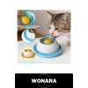 #MamaKabı Küçük Boy Yavaş Yeme Dönen Toplu Sıvı Ödül Maması Kedi Köpek Uyumlu Yalama Aparatı Kaymaz Tabanlı Dil Temizleyici Dokulu Püre Çorba Evcil Hayvan Beslenme Hijyenik Yıkanabilir Mavi Kapaklı