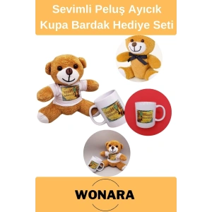 Özel Üretim Doğum Günü Hediye Seti - Happy Birthday Kupa ve Peluş Ayıcık Tasarımı