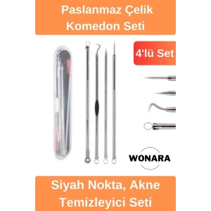 Deluxe Paslanmaz Çelik Cilt Bakım Siyah Nokta Temizleyici Kutulu 4lü Set