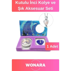 Özel Tasarım Sevgiliye Doğum Günü Hediyesi Özel Üretim Kutulu İnci Kolye ve Şık Aksesuar Seti