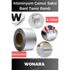 Dayanıklı Su Geçirmez Sızdırmaz Alev Geciktirici Alüminyum Çamur Sakız Bant Tamir Bandı 3 Adet