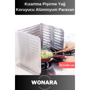 Premium Katlanabilir Paslanmaz Alüminyum Yağ Koruyucu Isıya Dayanıklı Kızartma ve Pişirme Paravanı