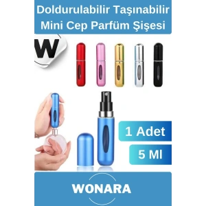 Deluxe Seri Koku Şişesi Doldurulabilir Portatif Çanta İçi Küçük Cep Parfüm Şişesi 5 Ml 1 Adet