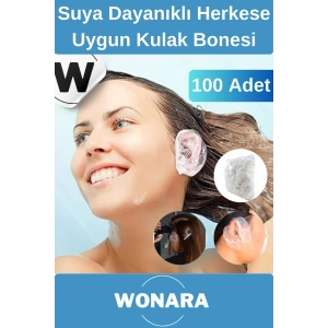 Özel Tasarım Suya Dayanıklı Koruma Sağlayan Hafif Esnek Şeffaf Herkese Uygun Kulak Bonesi 100 Adet