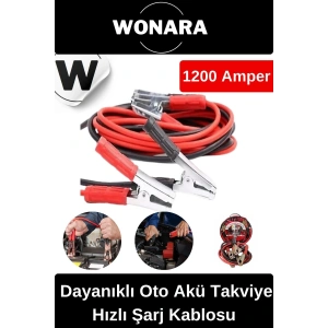 Özel Üretim %100 Bakır Kalın Kablo 1200 Amper Güçlü ve Dayanıklı Oto Akü Takviye Hızlı Şarj Kablosu