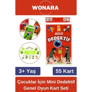 Özel Zeka Geliştirici Eğitici Ailece Çocuklara Eğlenceli Mini Dedektif Genl Oyun Kart Seti