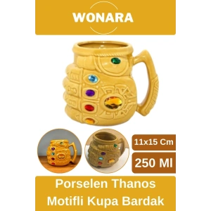 Özel Tasarım Sevgili Arkadaş Şık ve Dekoratif Hediyelik Porselen Thanos Motifli Kupa Bardak
