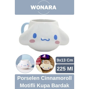 Özel Tasarım Sevgili Arkadaş Şık ve Dekoratif Hediyelik Porselen Cinnamoroll Motifli Kupa Bardak