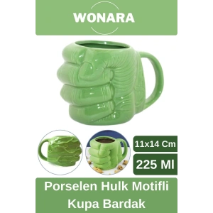 Özel Tasarım Sevgili Arkadaş Şık ve Dekoratif Hediyelik Porselen Hulk Motifli Kupa Bardak