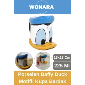 Özel Tasarım Sevgili Arkadaş Şık ve Dekoratif Hediyelik Porselen Daffy Duck Motifli Kupa Bardak