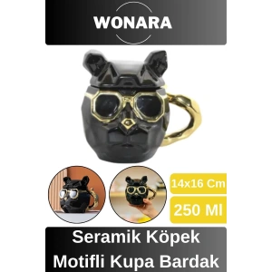 Özel Tasarım Sevgili Arkadaş Şık ve Dekoratif Hediyelik Seramik Köpek Motifli Kupa Bardak