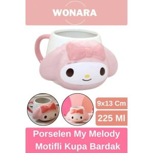 Özel Tasarım Sevgili Arkadaş Şık ve Dekoratif Hediyelik Porselen My Melody Motifli Kupa Bardak