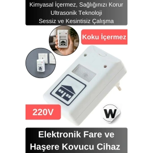 Elektronik Fare ve Haşere Kovucu Cihaz 220V Koku Duman İçermeyen Premium Seri Kemirgen Uzaklaştırıcı