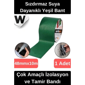 Sızdırmaz Suya Dayanıklı Yeşil Renk Çok Amaçlı Tamir ve İzolasyon Bandı 10m 1 Adet