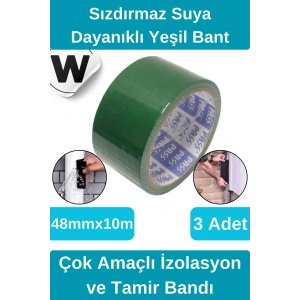 Sızdırmaz Suya Dayanıklı Yeşil Renk Çok Amaçlı Tamir ve İzolasyon Bandı 10m 3 Adet