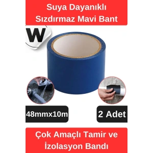 Sızdırmaz Suya Dayanıklı Mavi Renk Çok Amaçlı Tamir ve İzolasyon Bandı 10m 2 Adet