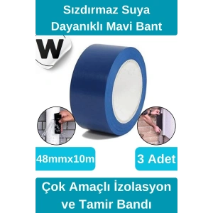 Sızdırmaz Suya Dayanıklı Mavi Renk Çok Amaçlı Tamir ve İzolasyon Bandı 10m 3 Adet