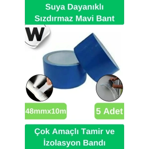 Sızdırmaz Suya Dayanıklı Mavi Renk Çok Amaçlı Tamir ve İzolasyon Bandı 10m 5 Adet